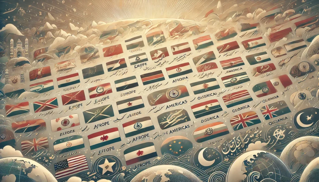 عکس پرچم کشورها با اسم فارسی