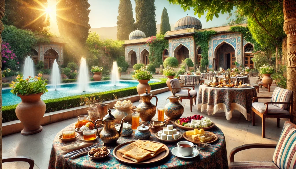 صبحانه سلف سرویس در تهران فضای باز